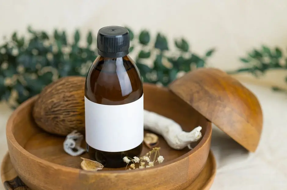 Ilustrasi produk skincare minimalis dengan label bahan alami